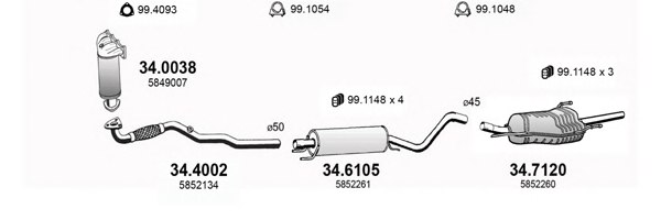 ASSO ART3507 Exhaust System